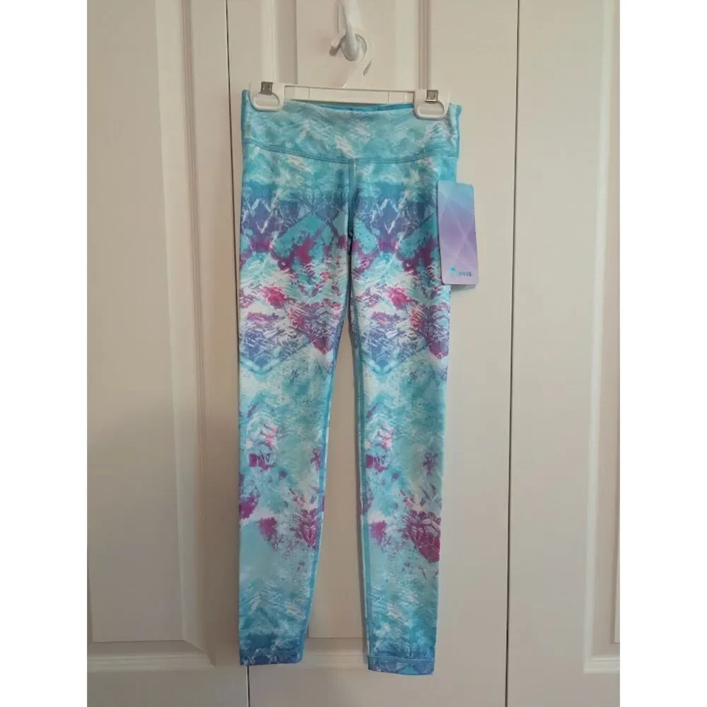 NWT Ivivva by Lululemon Tank (reversible) and Leggings set top 8 10 Girls blue
